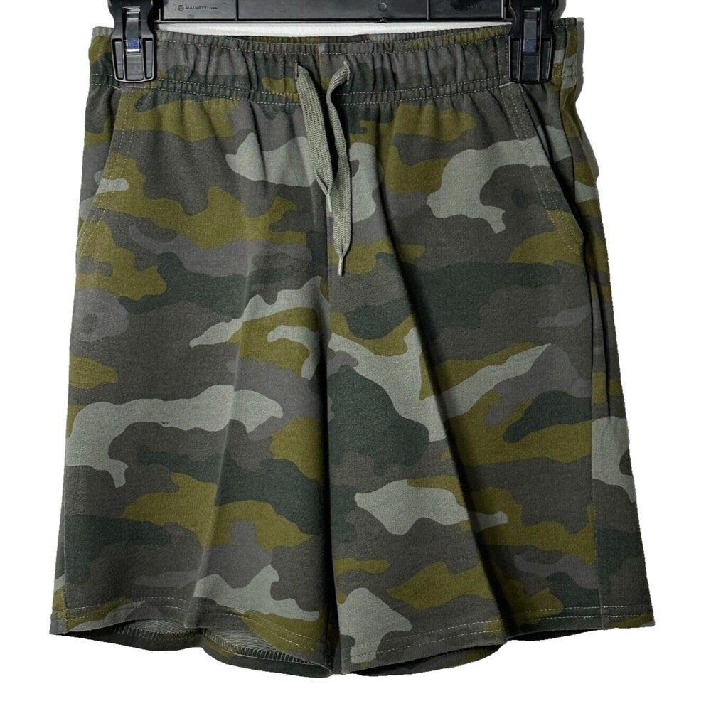 Cat & Jack Shorts Boys Size L 10/12 Camouflage Drawstrings Pockets Cotton Blend